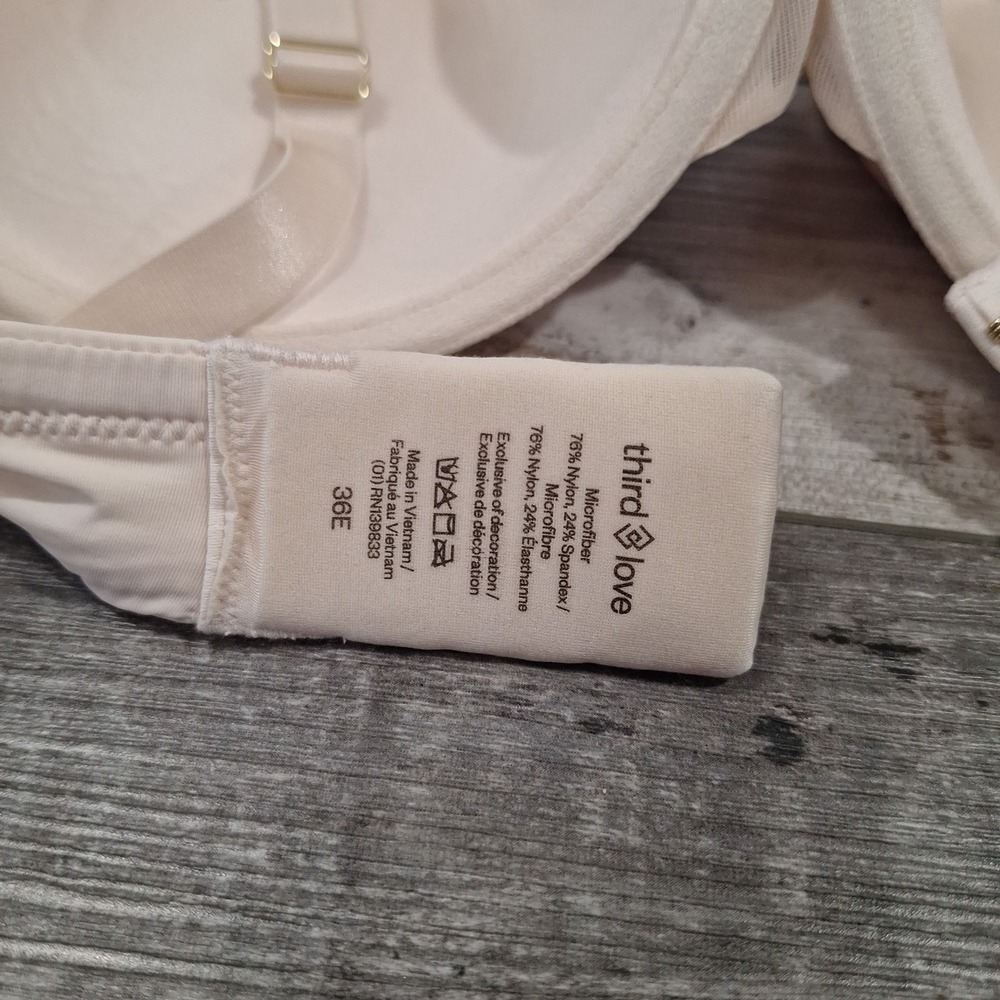 Thirdlove Bra 36E Microfiber Tshirt Bra Ivory Underwire - Picture 4 of 4